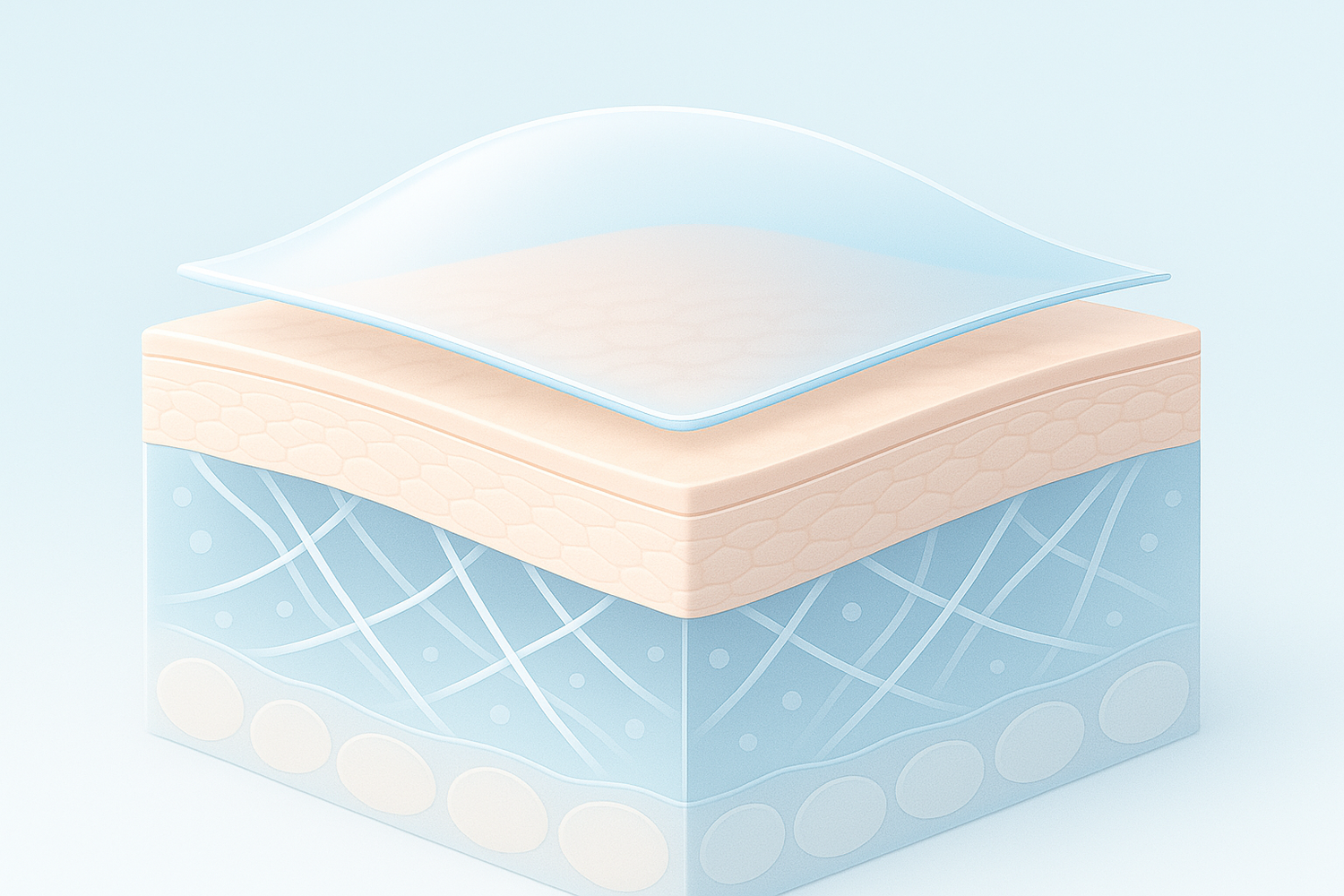 skin cross-section collagen with silicone sheet